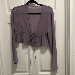 Princess Polly Sheer Long Sleeve Top in Purple